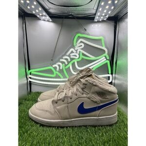 Nike Boys Air Jordan 1 Mid Utility DO2207-264 White Basketball Shoes Sneakers 7Y